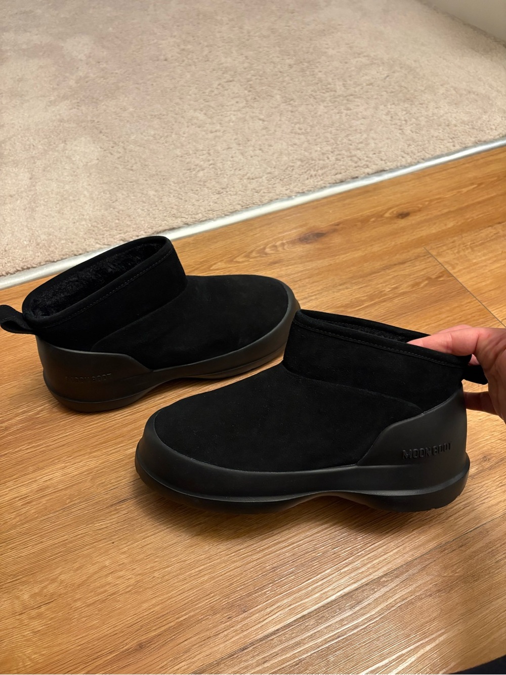 Luna Low (Brand New-Never Worn) Moon Boot Black Suede Low Ankle Boots